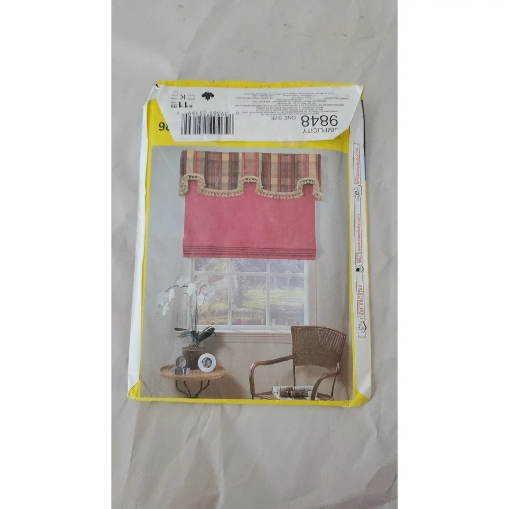 Simplicity 9848 Window Treatments Valance Sewing Pattern One Size Uncut
